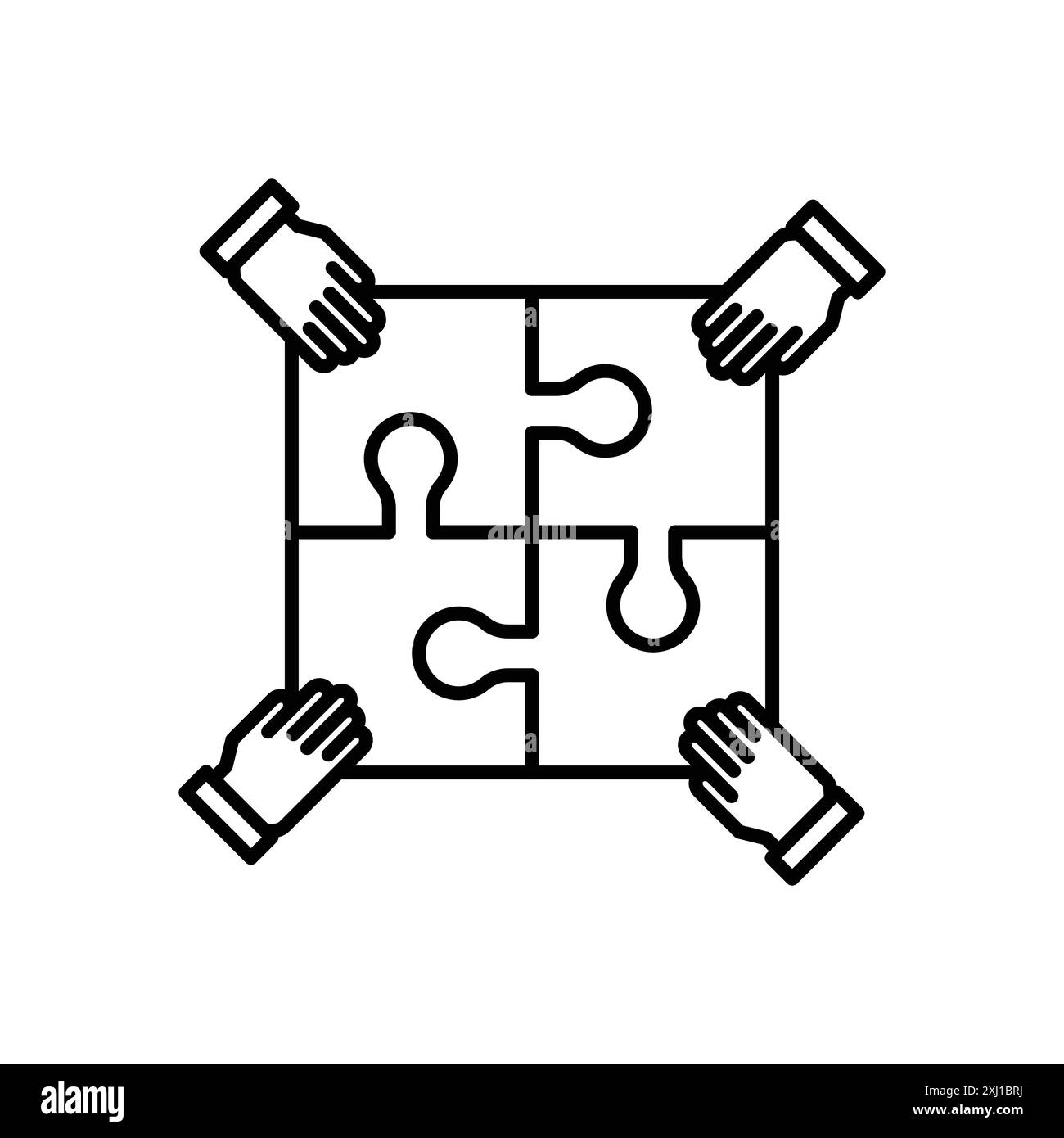 collaboration icon linear logo mark set collection in black and white ...