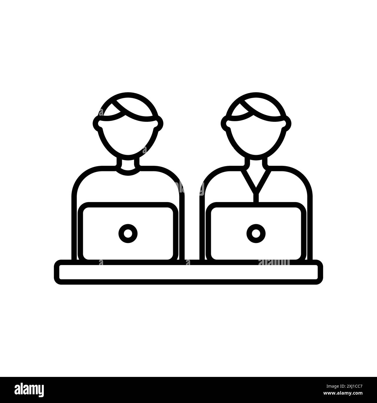 Coworking icon linear logo mark set collection in black and white for ...