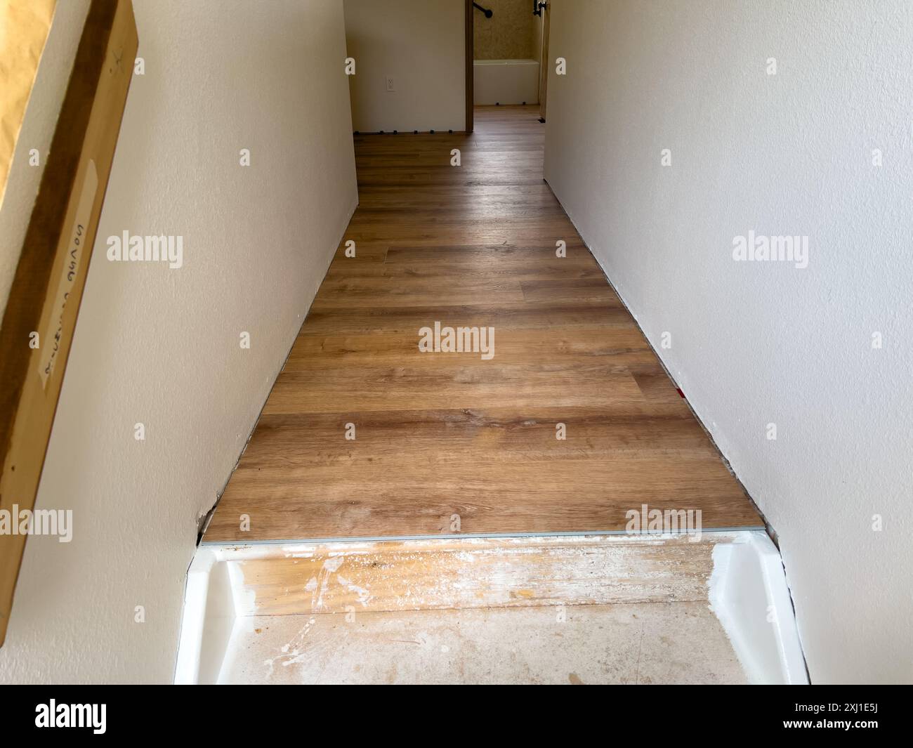 View of Newly Installed Vinyl Plank Flooring in Residential Space Stock Photo ...
