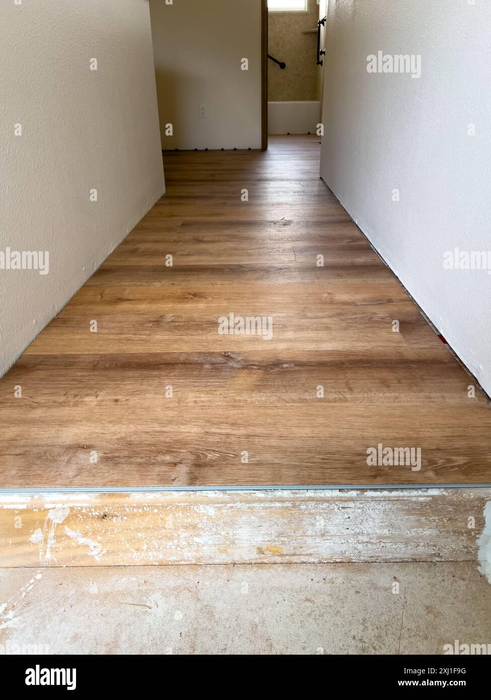 Newly Installed Vinyl Plank Flooring in Residential Space Stock Photo ...