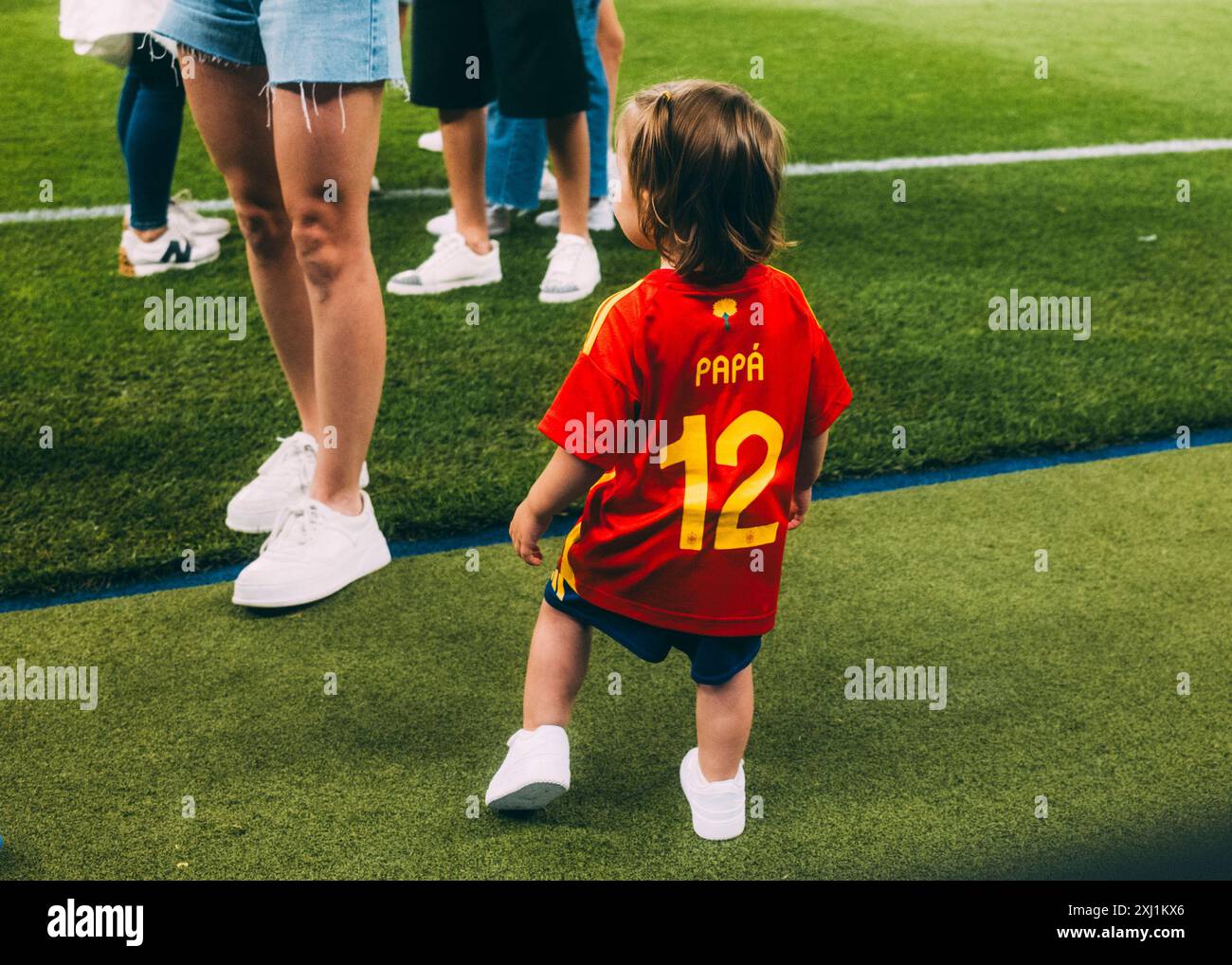 Berlin, Olympiastadion, 14.07.2024: Child from Alejandro Grimaldo of ...