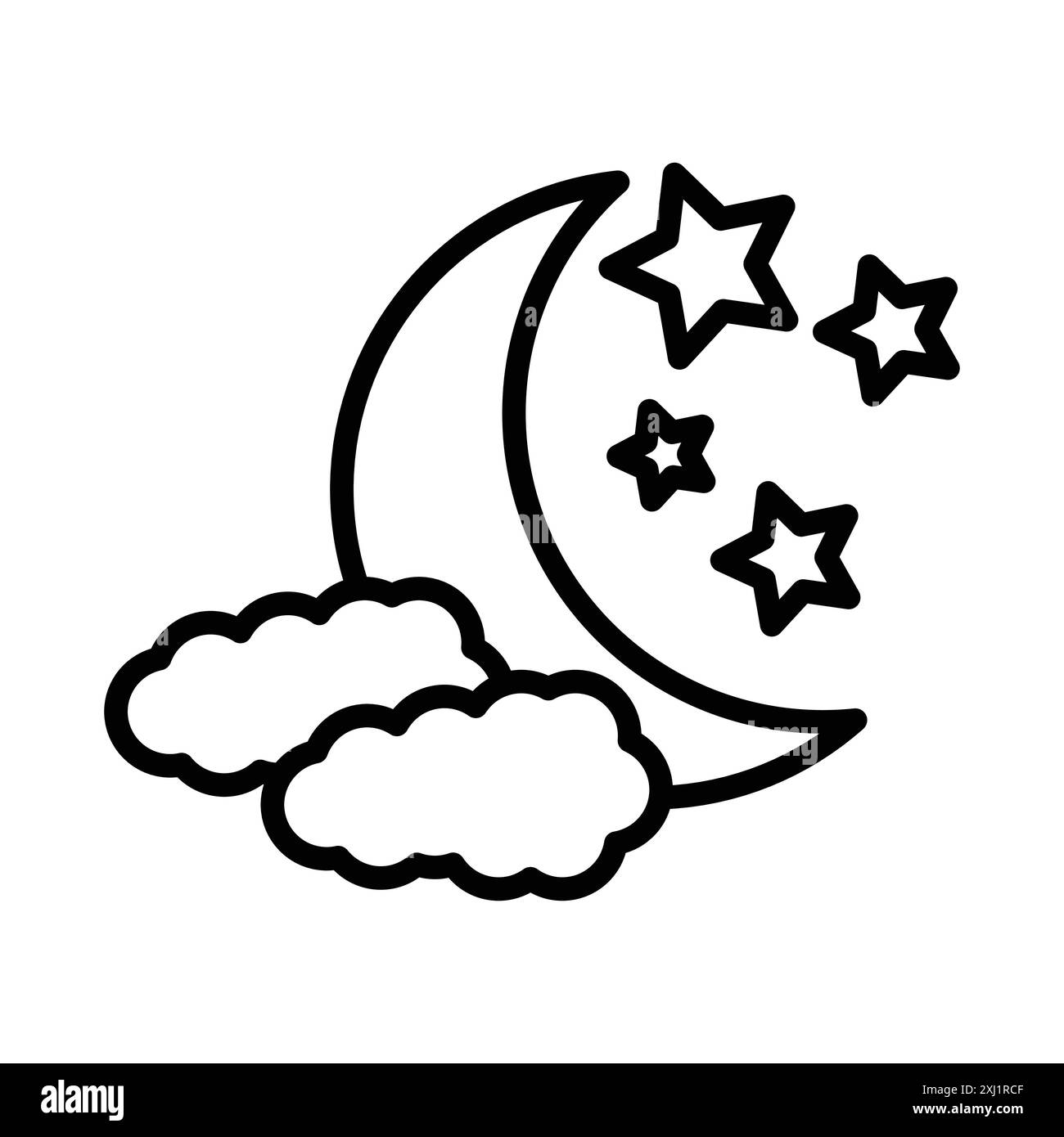 White cloud moon stars icon hi-res stock photography and images - Alamy
