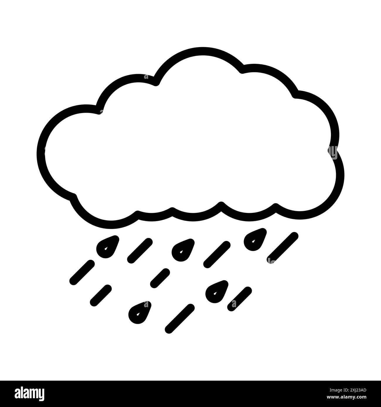 Rain icon linear logo mark set collection in black and white for web ...