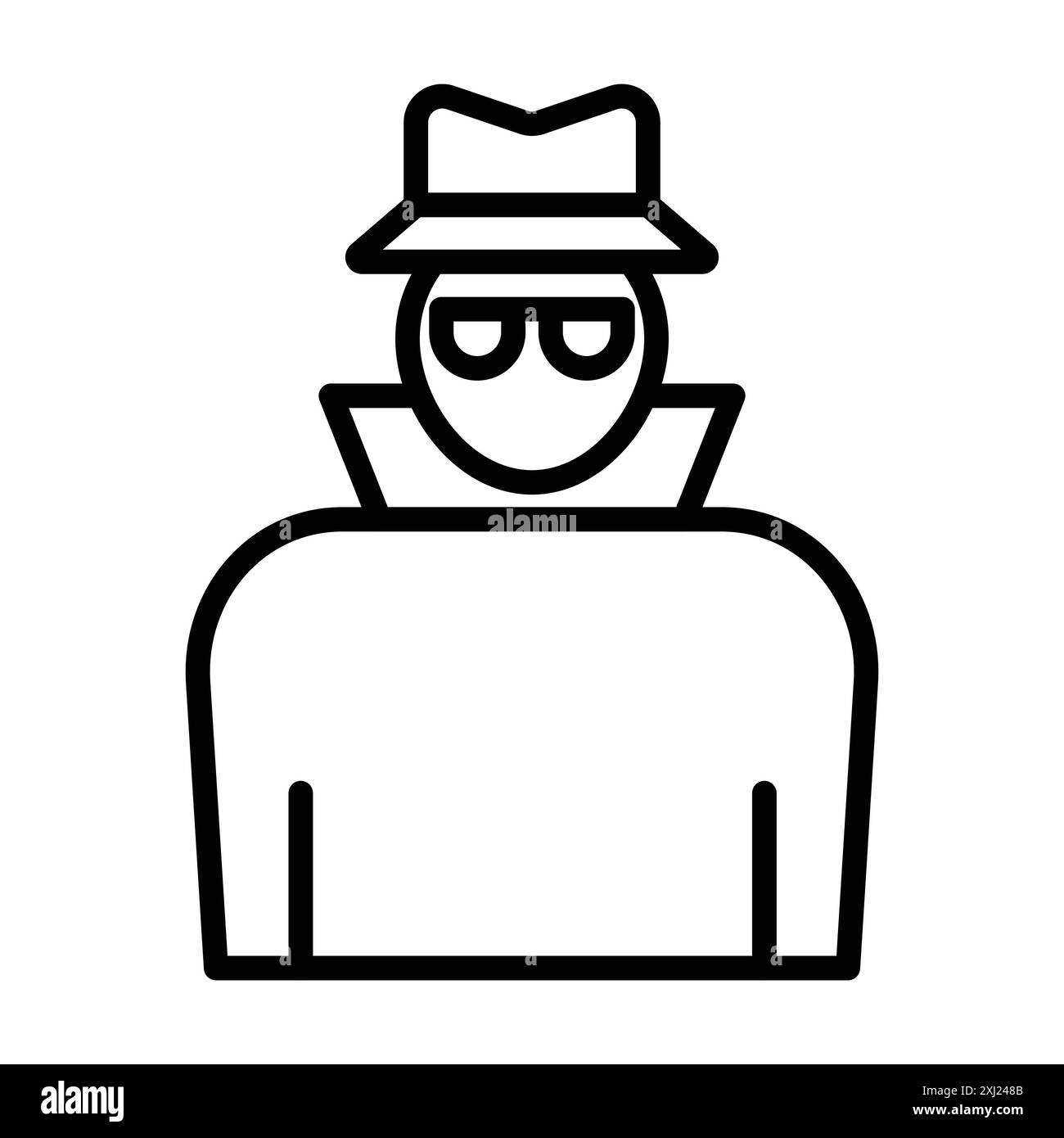 Secret agent icon linear logo mark set collection in black and white for web Stock Vector
