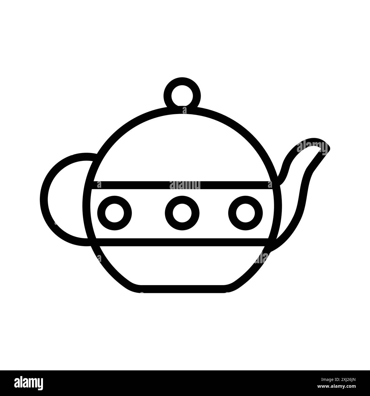Teapot icon linear logo mark set collection in black and white for web Stock Vector