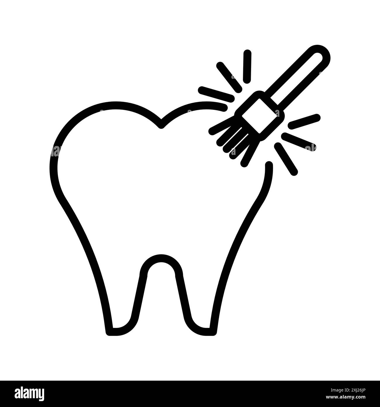 tooth Polish icon linear logo mark set collection in black and white ...