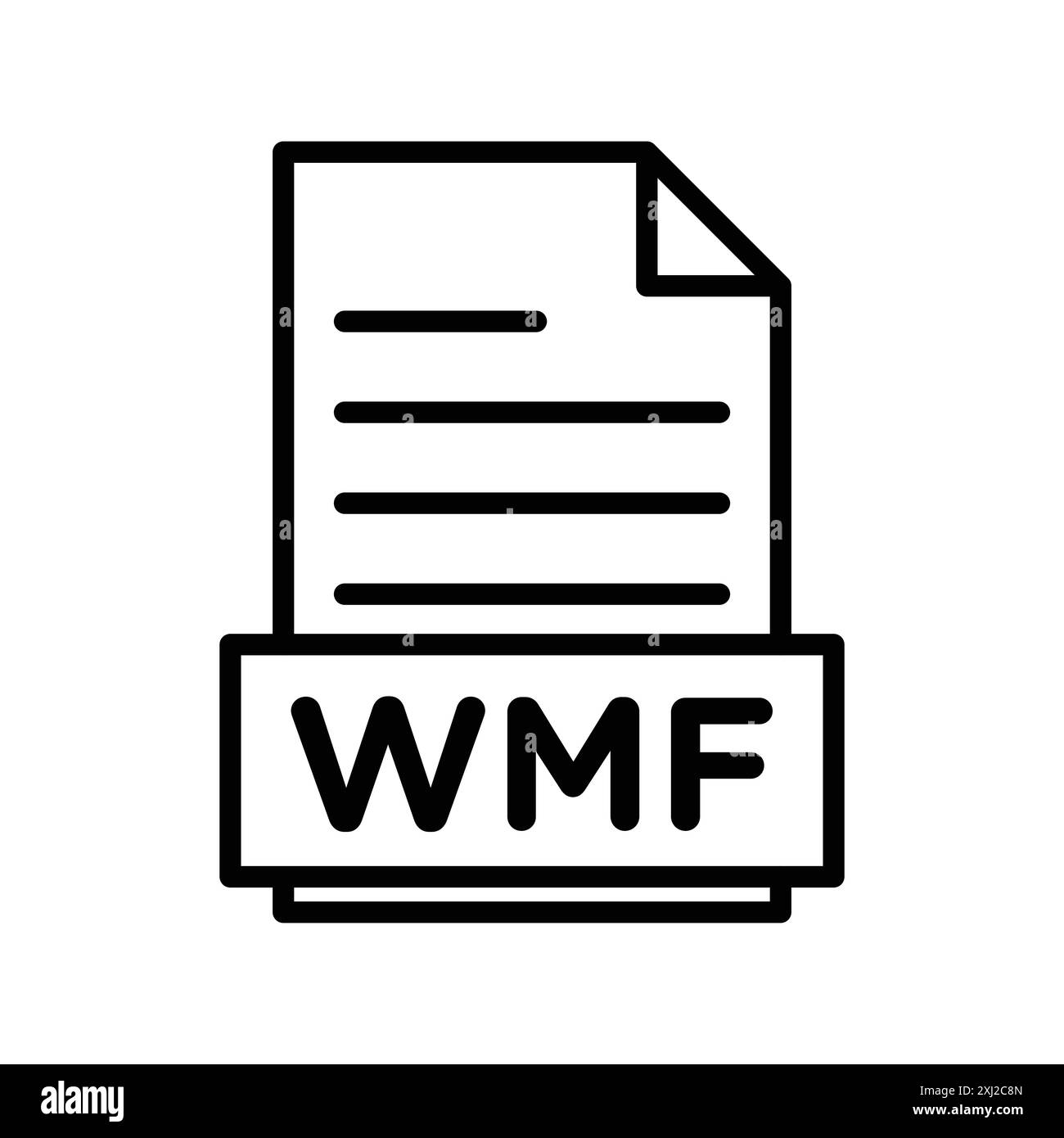 WMF File Document Icon linear logo mark set collection in black and white for web Stock Vector