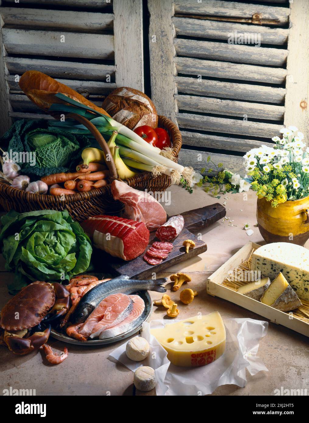 Shopping basket fish meat hi-res stock photography and images - Alamy