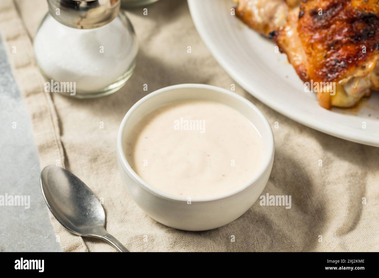 Homemade Alabama White Sauce for Chicken on the Barbecue Stock Photo ... Homemade Alabama White Sauce for Chicken on the Barbecue Stock Photo ...