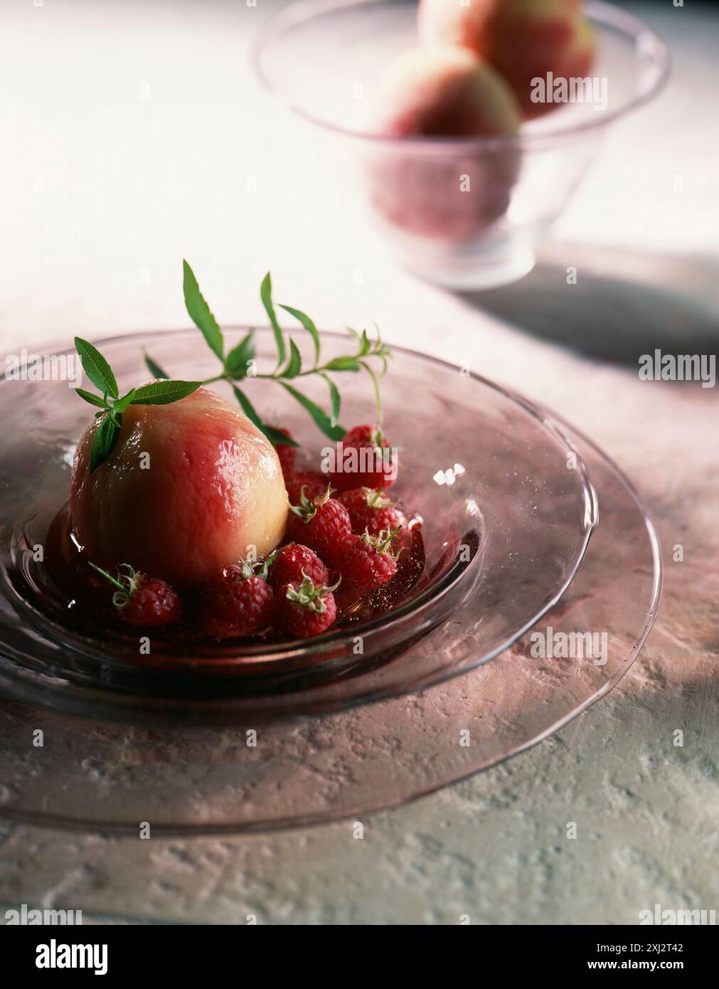 Stewed Raspberries Raspberries and peaches hi-res stock photography and images - Alamy