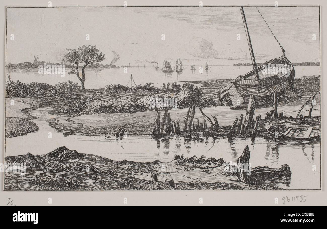 Water Rover Side Engraving by Hermann Carmiencke (1810–1867) showing the Elbe River at ...