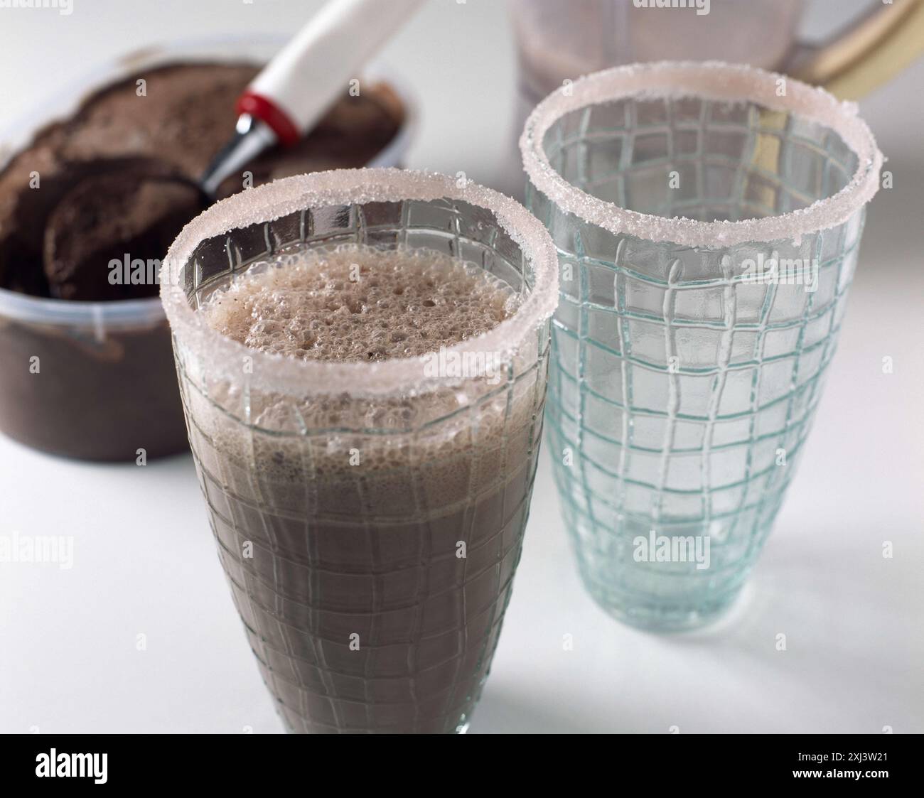 Adding the ice cream Stock Photo