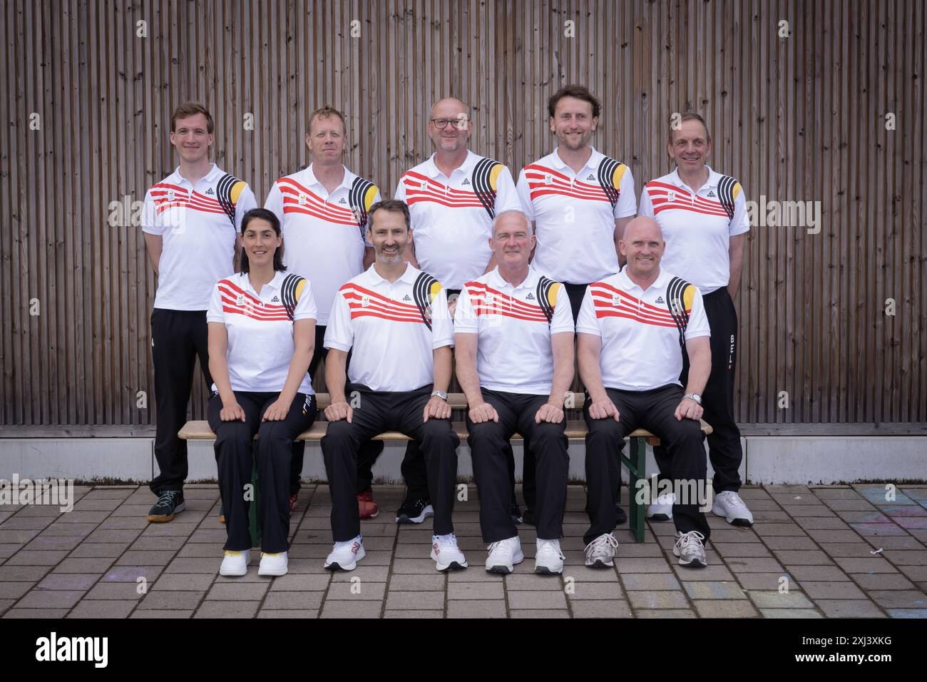 Back Row (LtoR) Belgium's physiotherapist Julien Rysman, Belgium's ...
