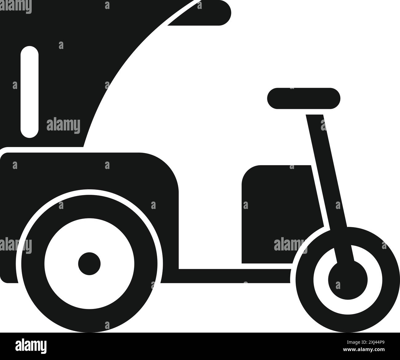 Black silhouette of an auto rickshaw, a common form of urban transport ...