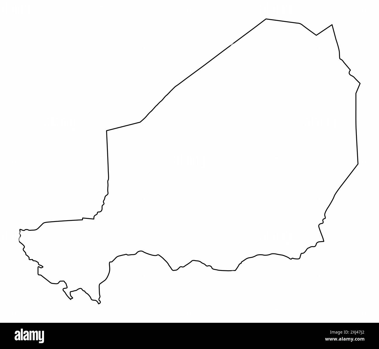 Niger outline map isolated on white background Stock Vector