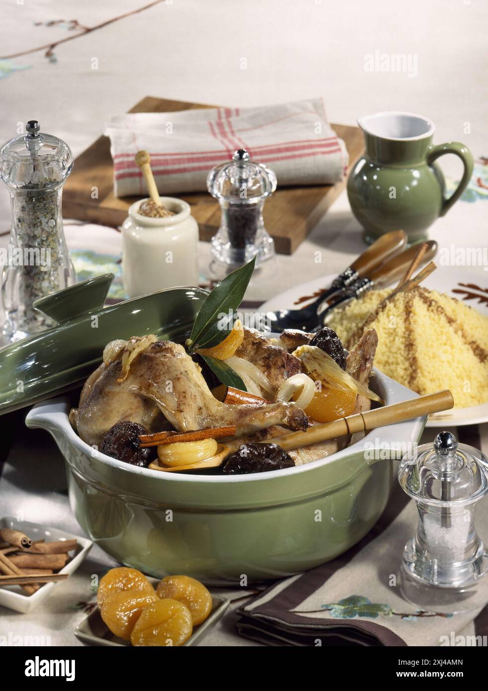 Stewed rabbit with prunes Stock Photo - Alamy