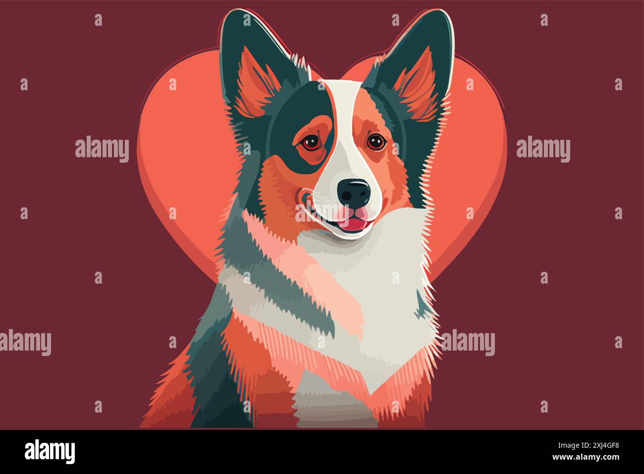 Dog Valentine vector illustration Stock Vector Image & Art - Alamy