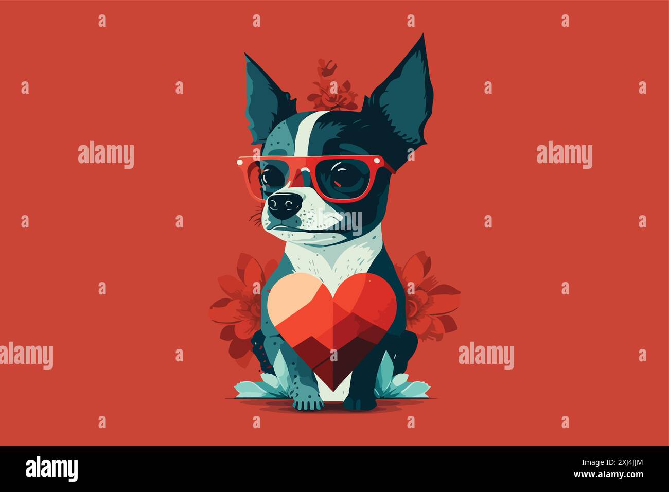 Dog Valentine vector illustration Stock Vector Image Art Alamy