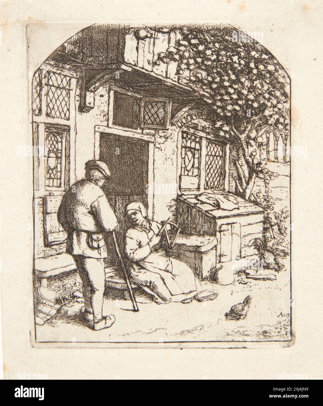 1700 century etching woman hi-res stock photography and images - Alamy