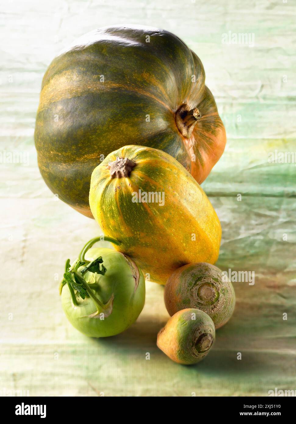 Assorted old-fashioned vegetables Stock Photo