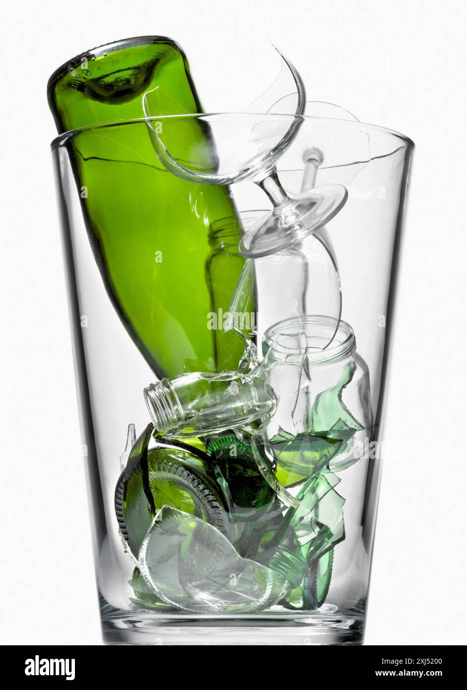 Glass waste container Stock Photo