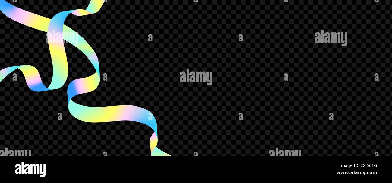 Dynamic spectrum ribbon.Abstract holographic wave.Flow iridescent fluid. Stock Vector