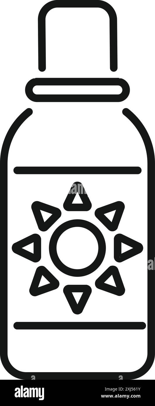 Sunscreen lotion is protecting skin from dangerous sun rays during summer holiday Stock Vector