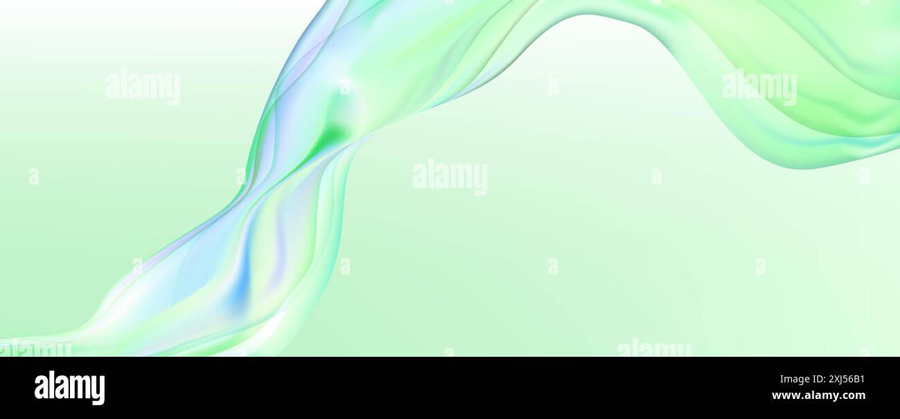 Dynamic spectrum ribbon.Abstract holographic wave.Flow iridescent fluid. Stock Vector