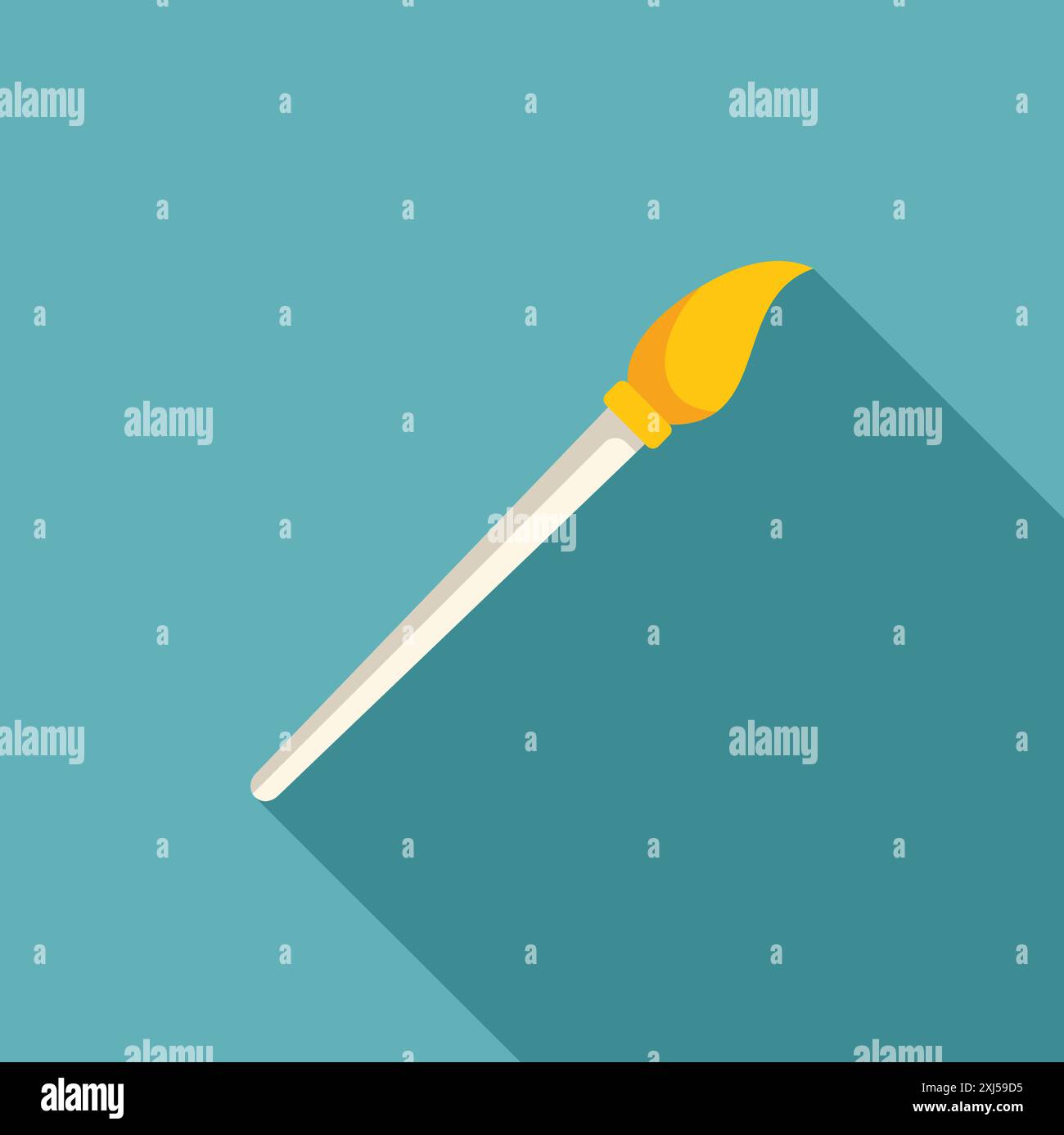 Single burning match is laying on a blue background casting a shadow Stock Vector