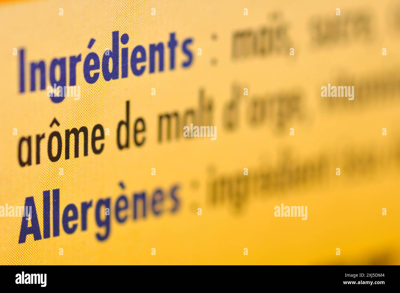 Ingredients Mark Food ingredient label hi-res stock photography and images - Alamy