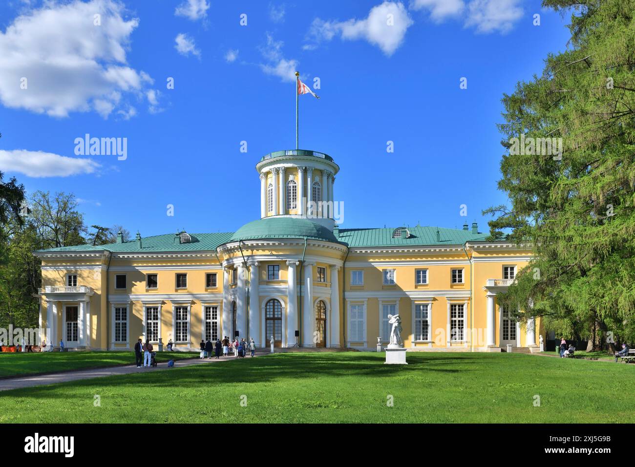 Krasnogorsk, Russia, 1 May. 2024. The Grand Palace in Arkhangelskoye Estate Museum. Historical building Stock Photo