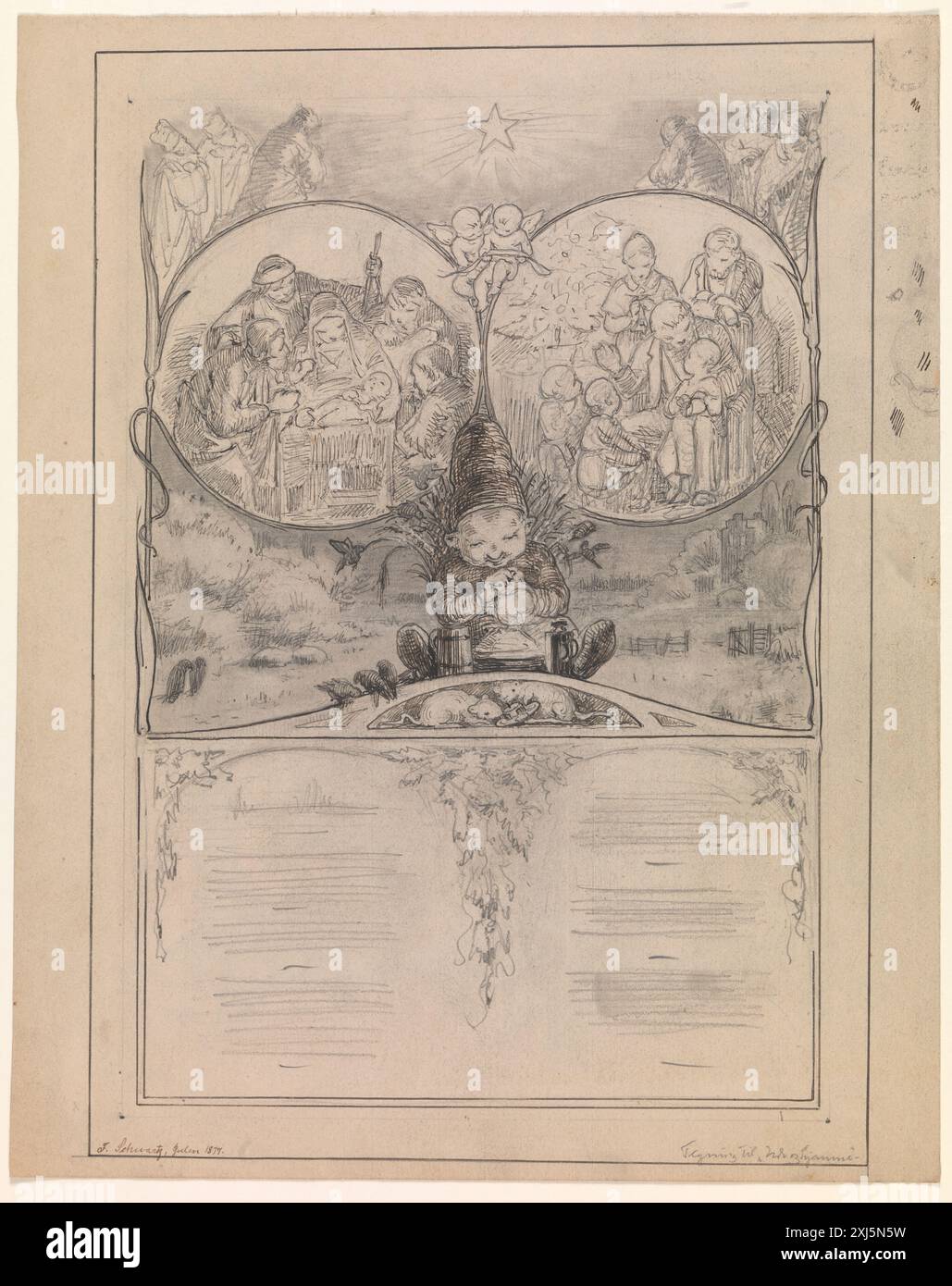 A draft drawing by Frans Schwartz prepared as an illustration for the ...