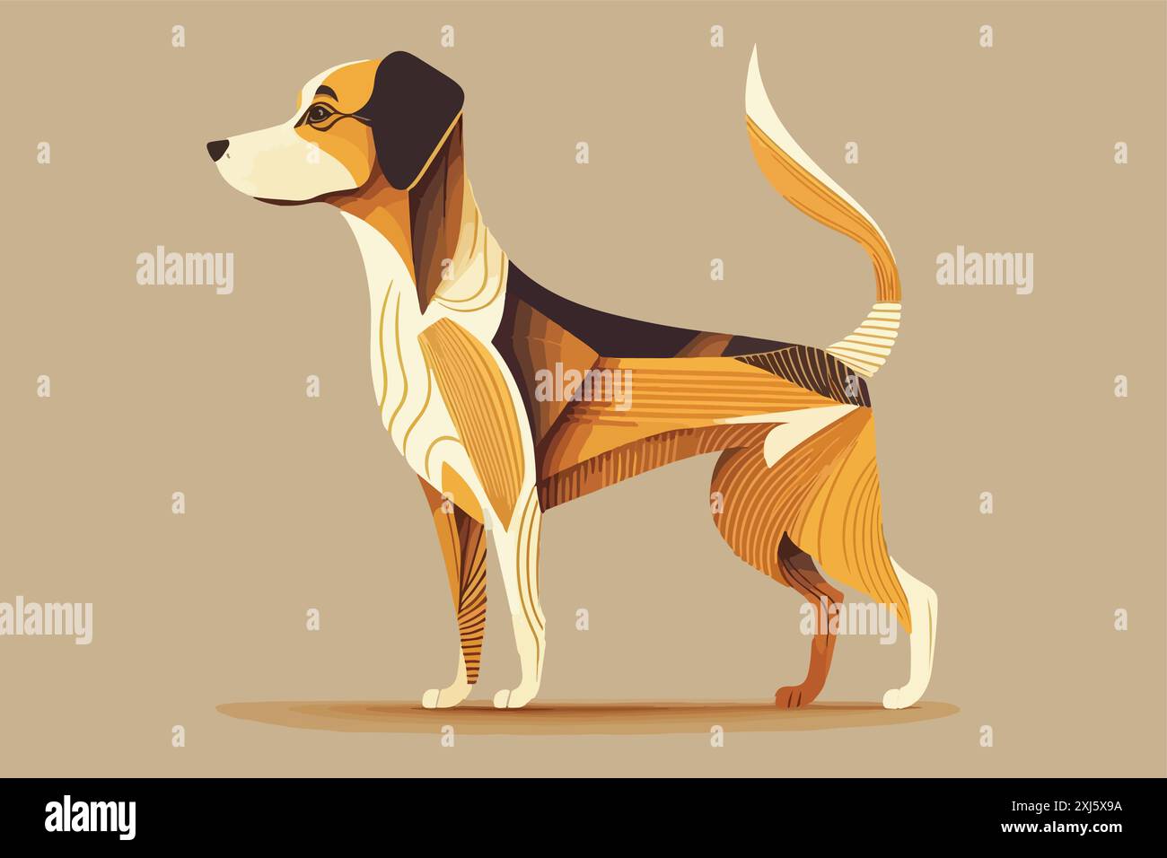 Dog folk art style vector illustration Stock Vector Image & Art - Alamy