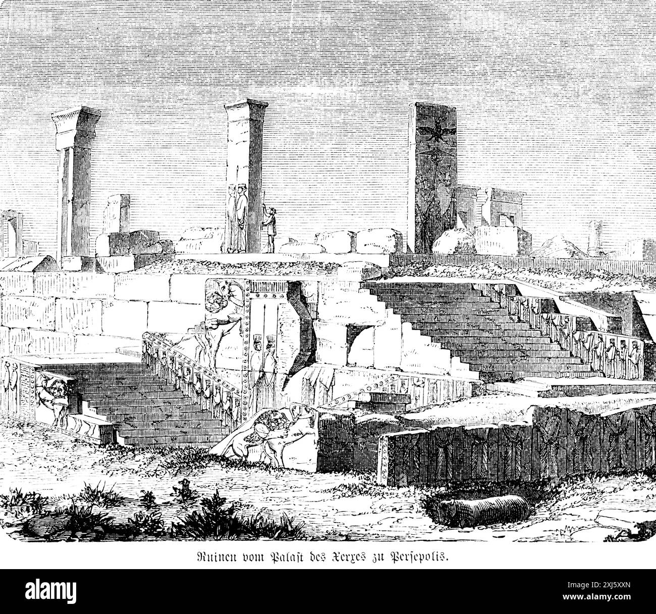 Ruins of the palace of Xerxes at Persepolis, Persian ruler, Persia