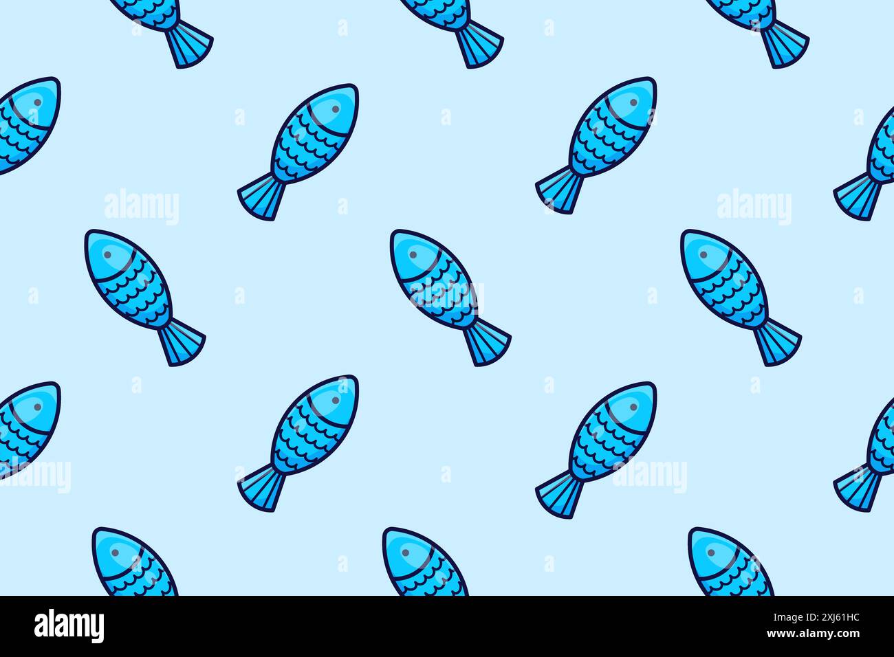 Cartoon fish. Seamless vector pattern. Stock Vector