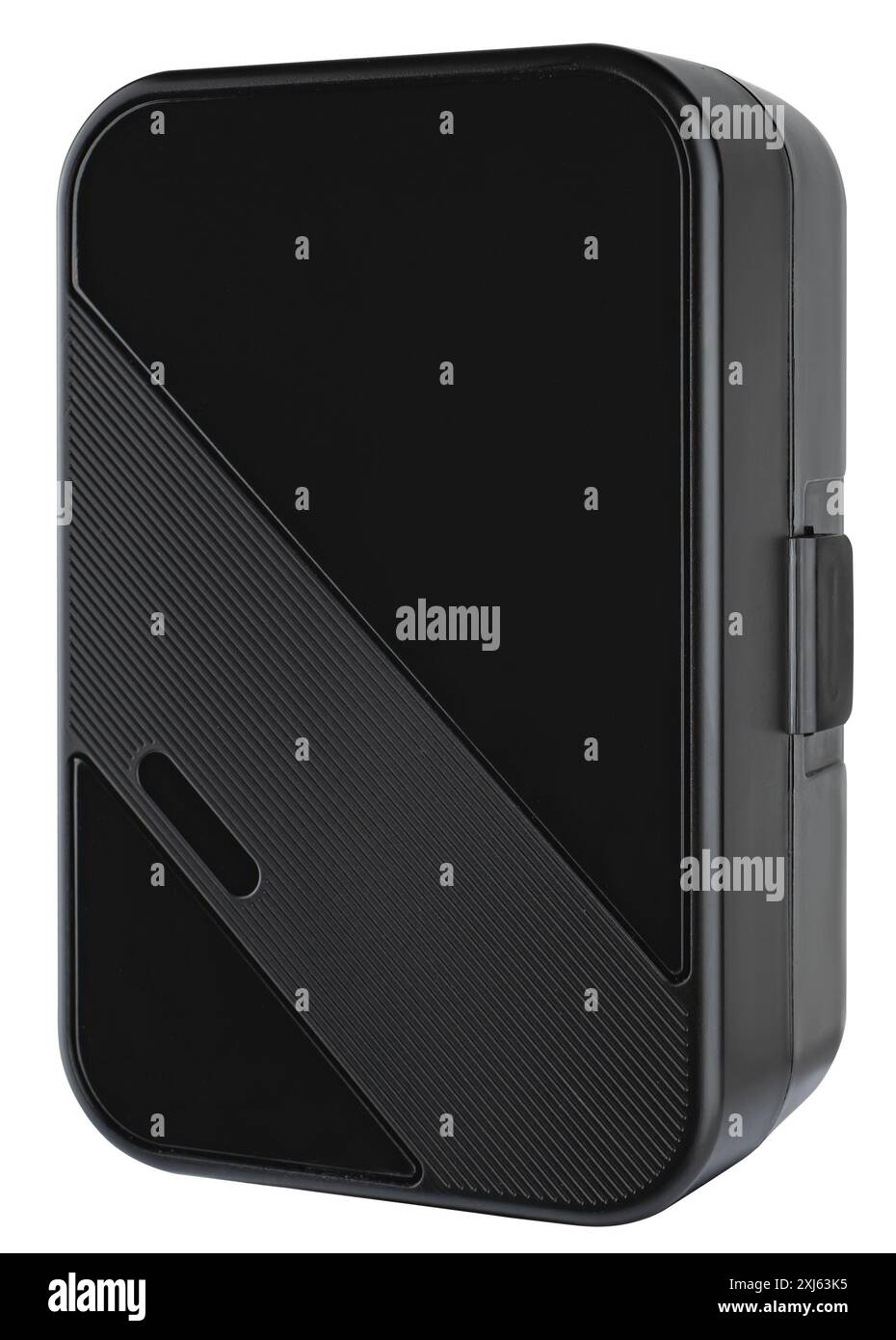 plastic tool case on white background in insulation Stock Photo