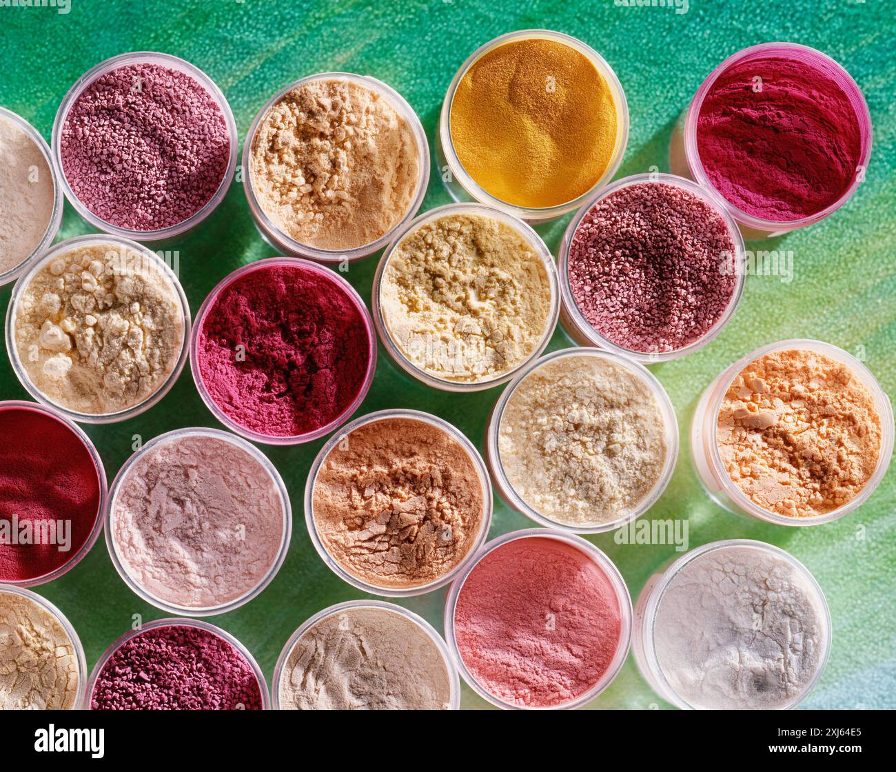 High-angle shot of food coloring powders Stock Photo - Alamy