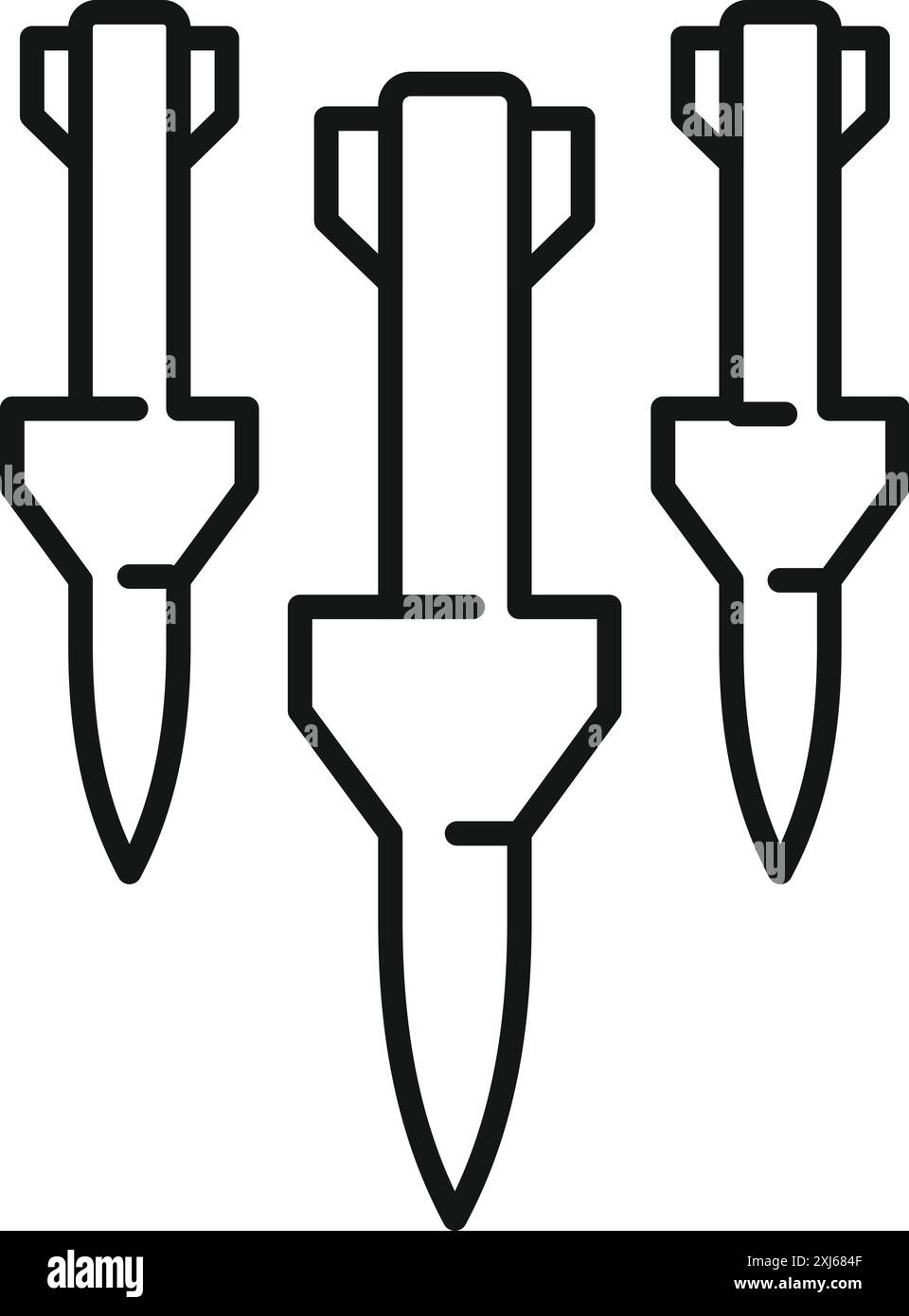 Three nuclear missiles are sitting on a launch system, ready to attack