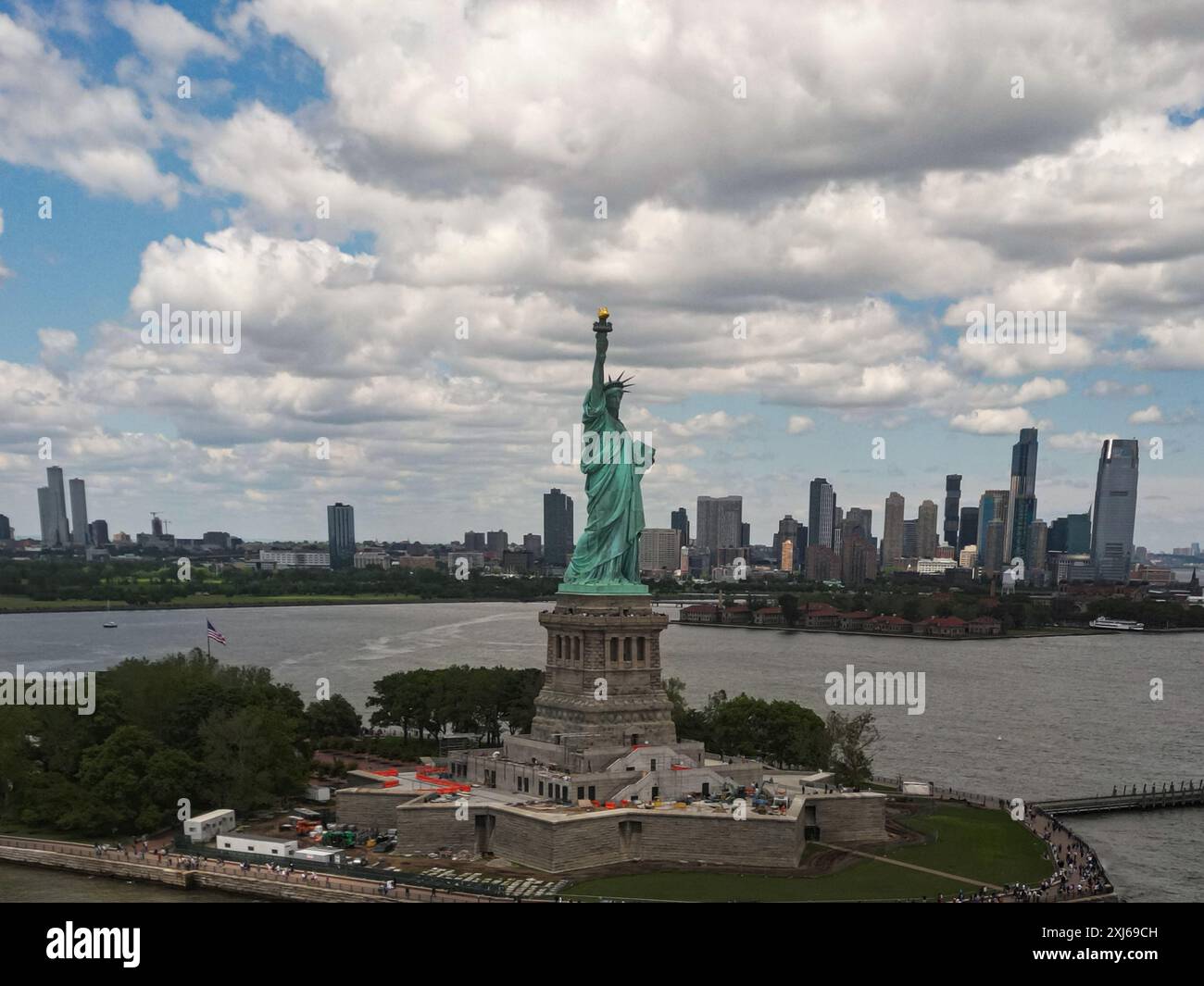 The Statue of Liberty over the