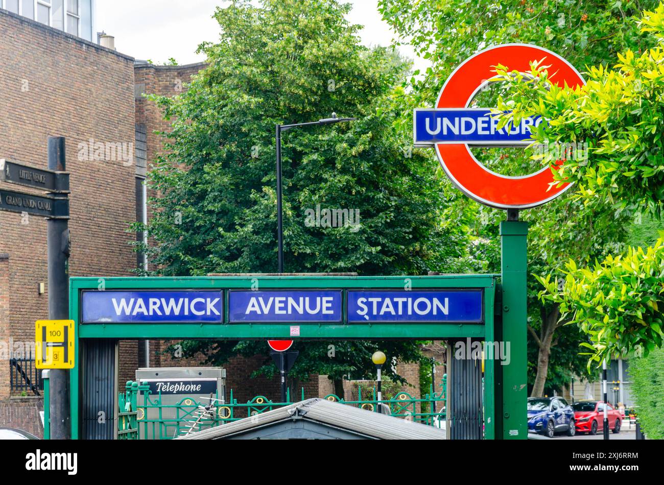 Entrance into Warwick Avenue London Underground Station Stock Photo - Alamy