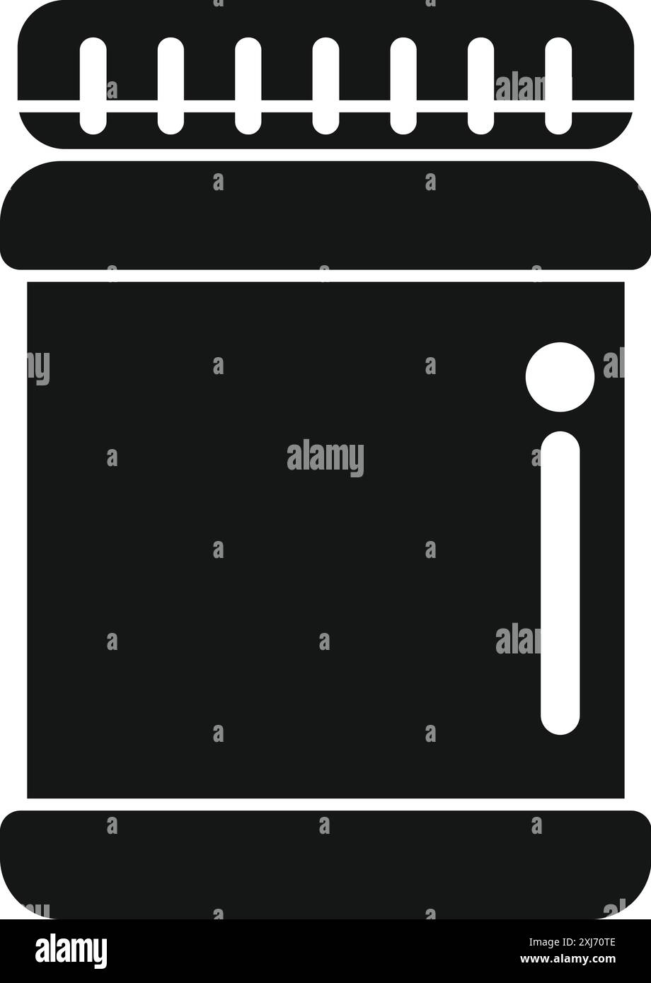 Black glyph icon of a jar, perfect for projects related to food storage or preservation Stock Vector
