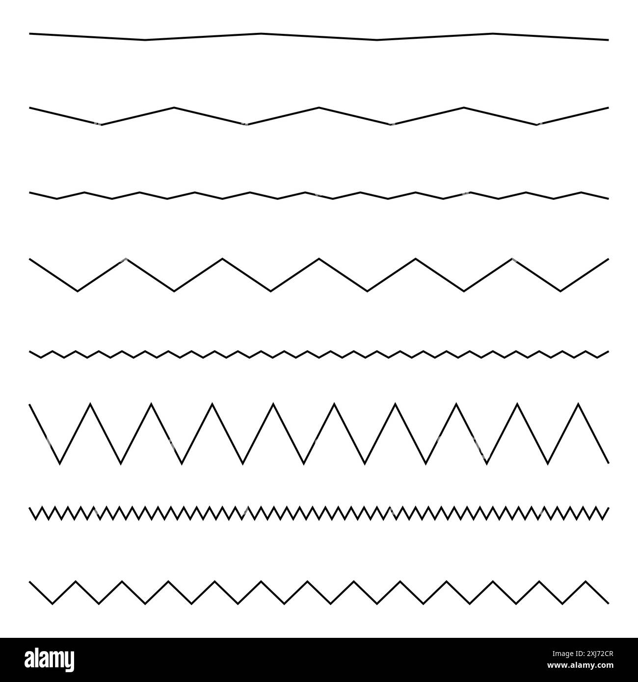 Wavy lines pattern. Geometric vector design. Black simple lines. Seamless horizontal. Stock Vector