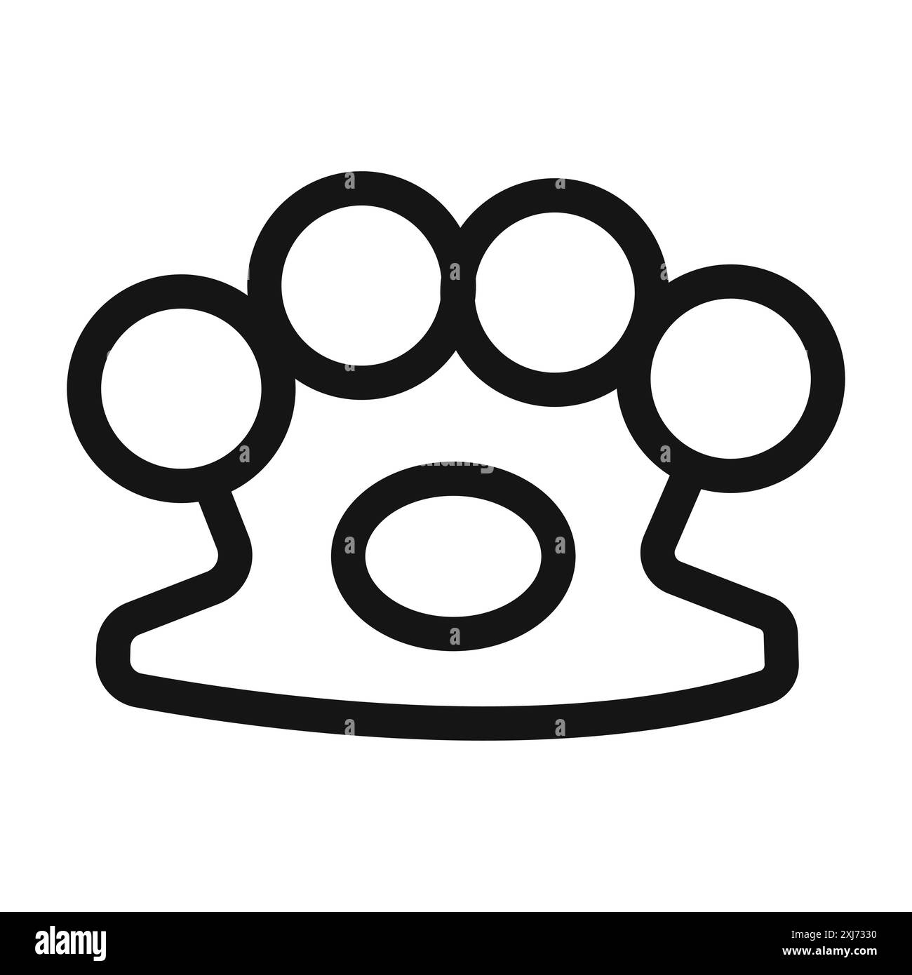 brass knuckles icon vector line logo mark or symbol set collection outline style Stock Vector