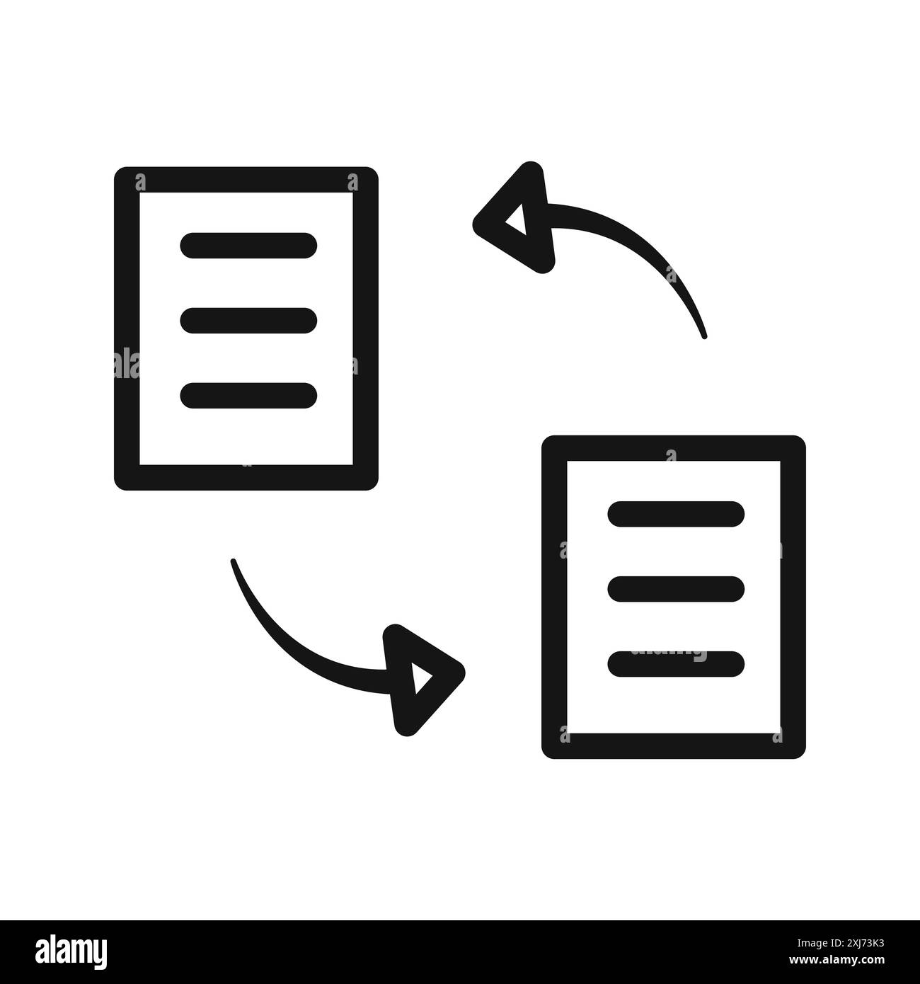 Data synchronization icon vector line logo mark or symbol set ...