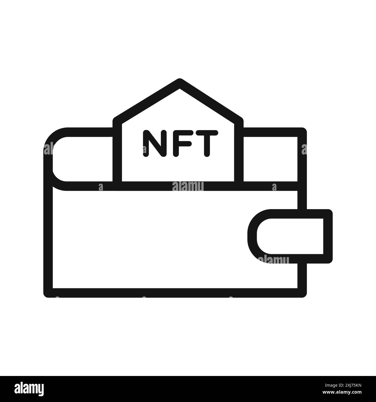 NFT wallet icon vector line logo mark or symbol set collection outline style Stock Vector