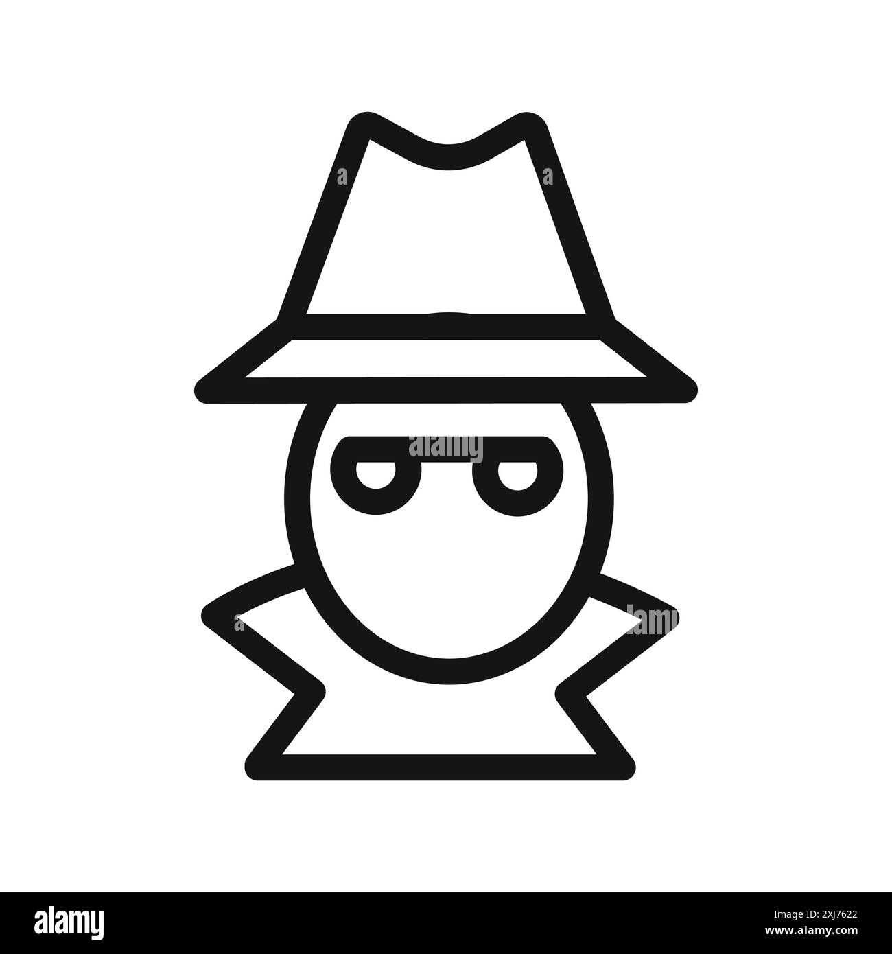 Secret agent icon vector line logo mark or symbol set collection outline style Stock Vector