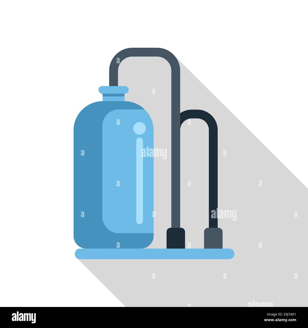 Blue oxygen tank with attached regulator, essential equipment for scuba