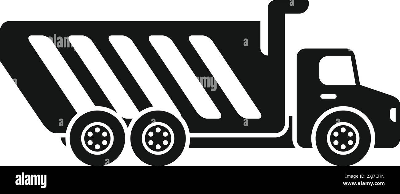 Simple icon of a tipper truck carrying building materials Stock Vector ...