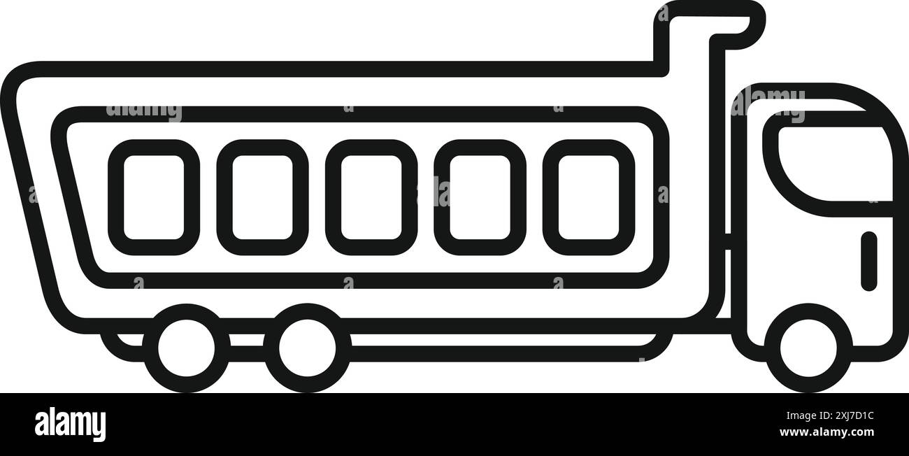 Tipper truck carrying building materials icon thin line for web and ...