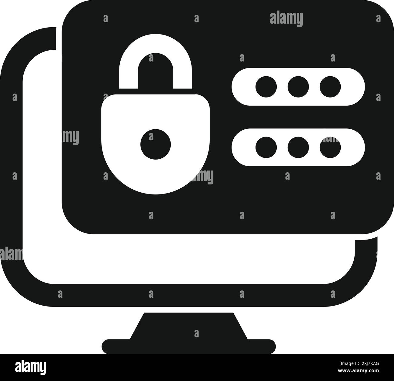 Simple icon of a computer security system, ensuring online safety Stock ...